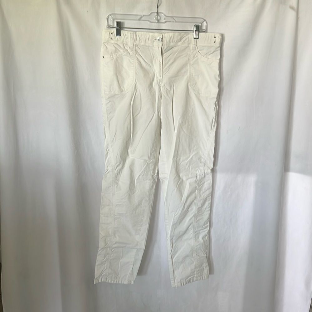 Chico's Women's Light Khaki Stretch Straight Leg White SZ 1 Medium